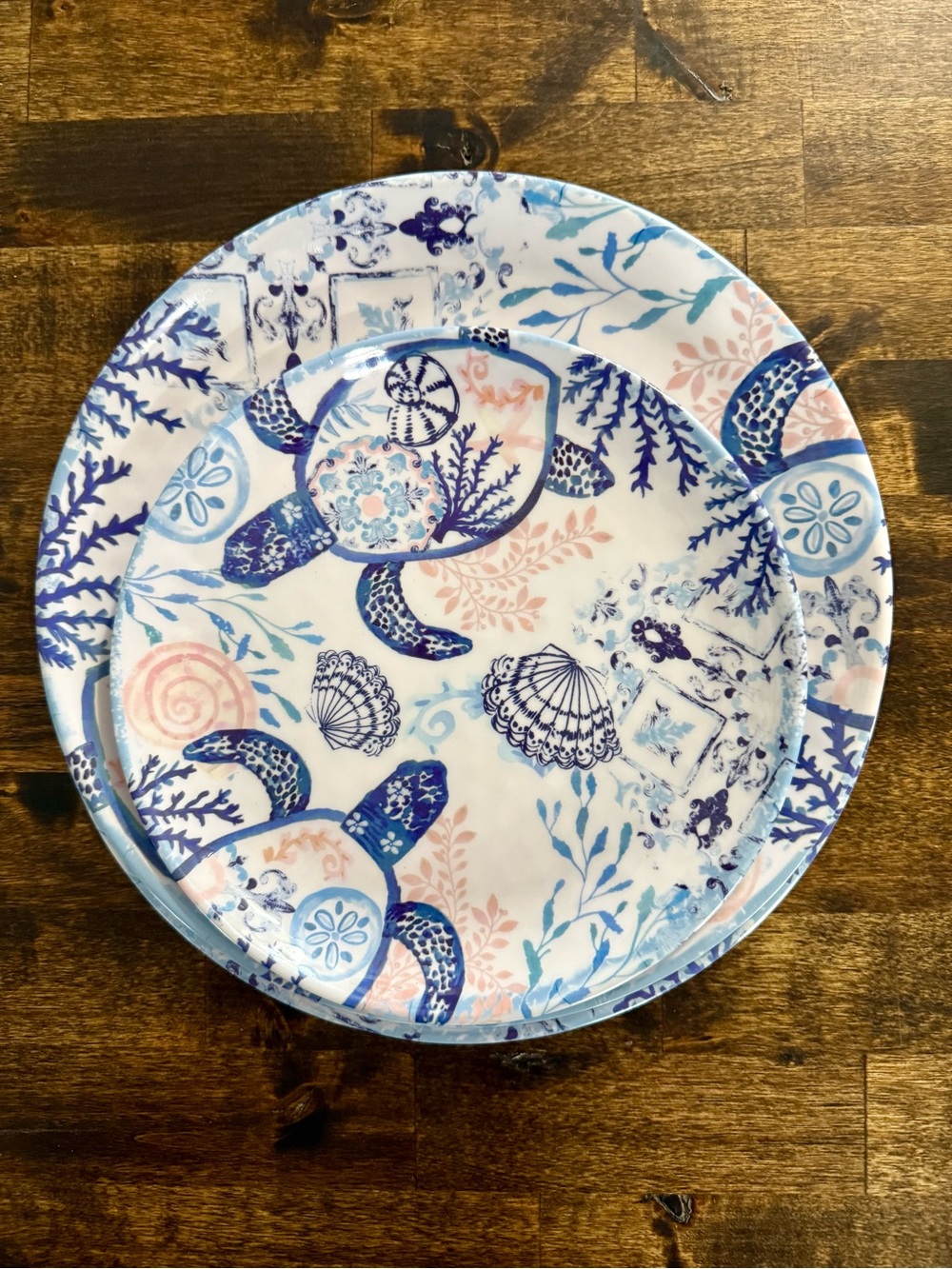 Christmas Tree Shops ‘Coastal Seascapes’  1/Salad & 2/Dinner Melamine Plates